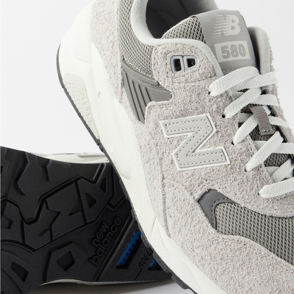 New Balance Gray 580 Mesh Suede Sneakers Sz 6 - Picture 7 of 16
